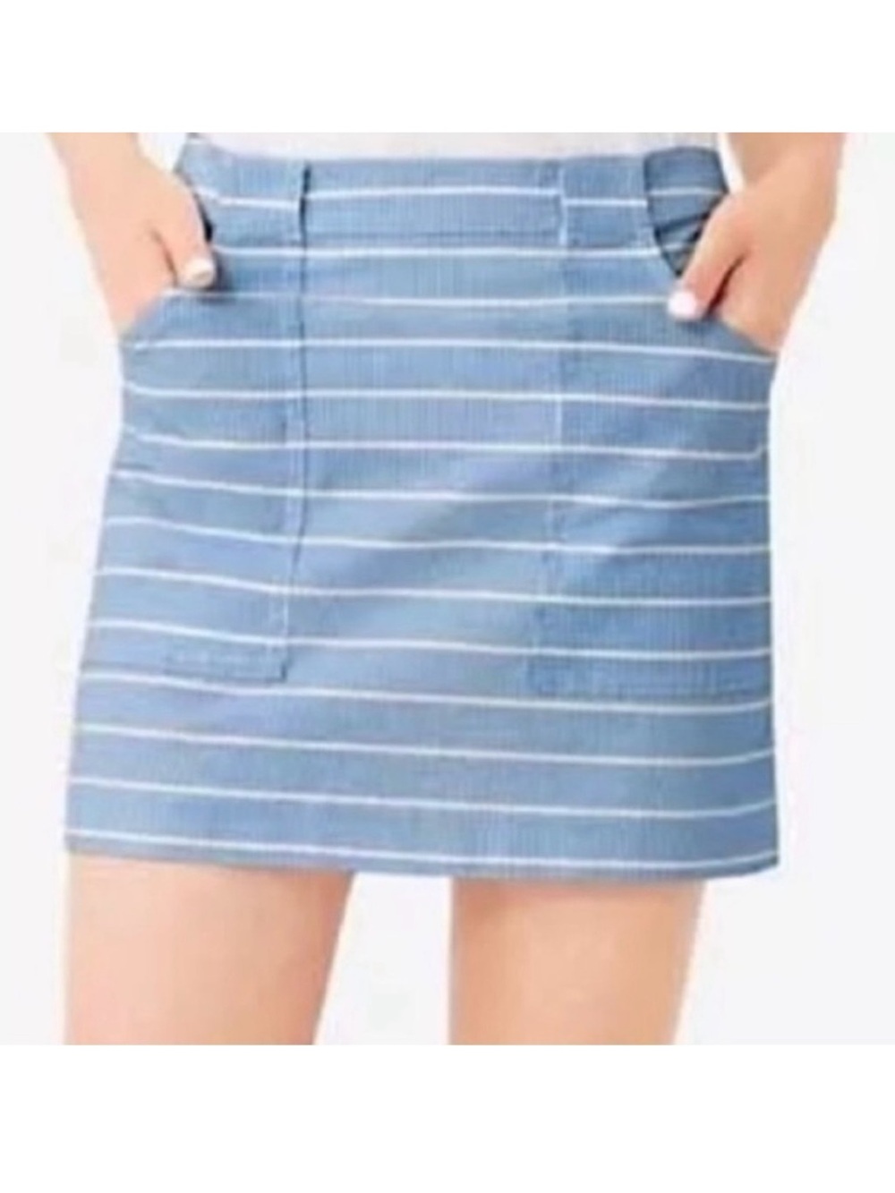 BOGO Kate Spade Saturday Blue and White Striped Mini Skirt